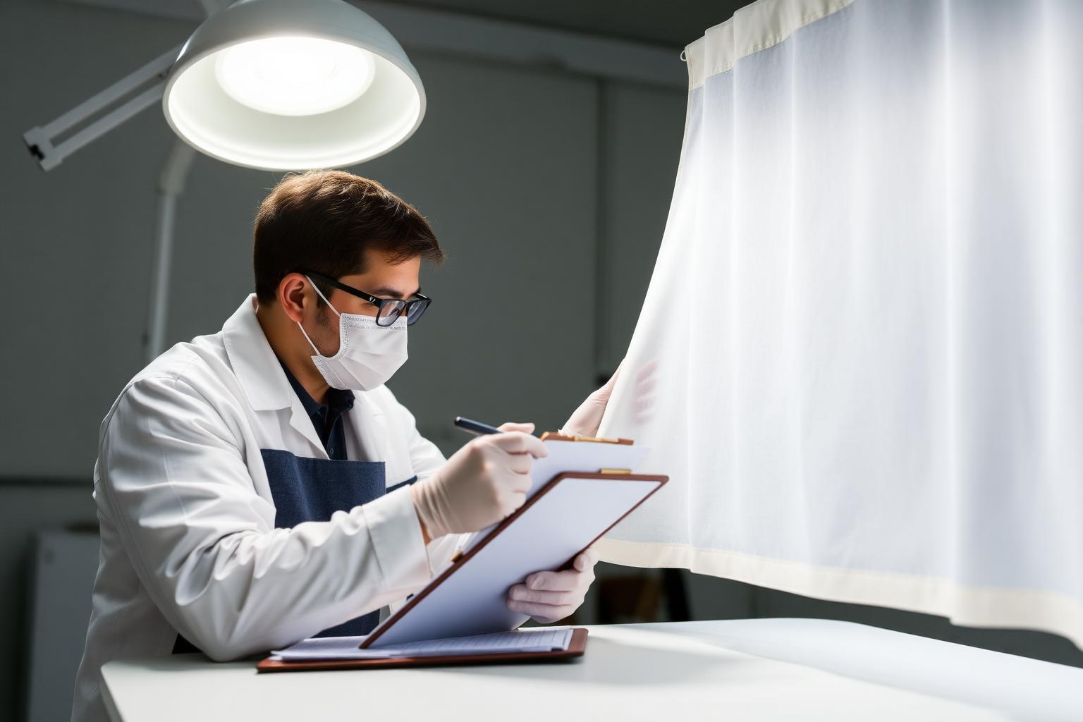 Final QC inspection under daylight lamps